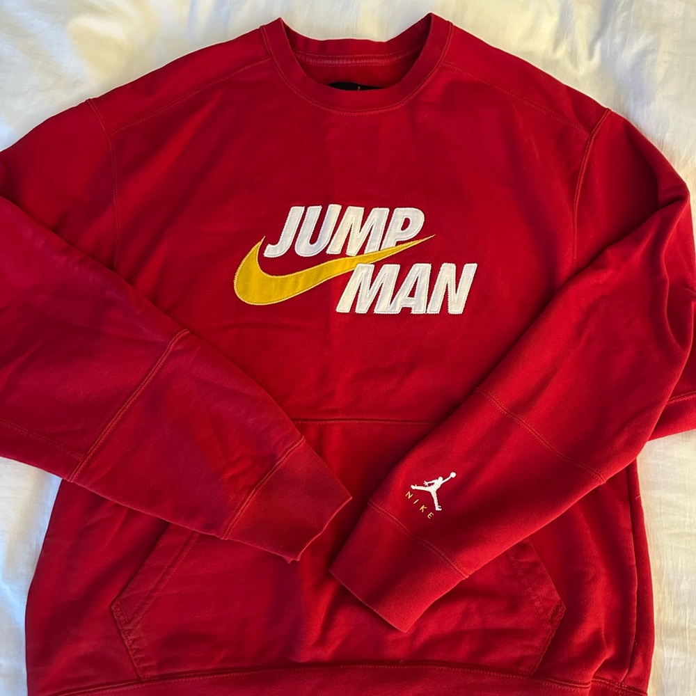 Jordan Red and Yellow Jumpman Crewneck Sweater